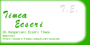 timea ecseri business card